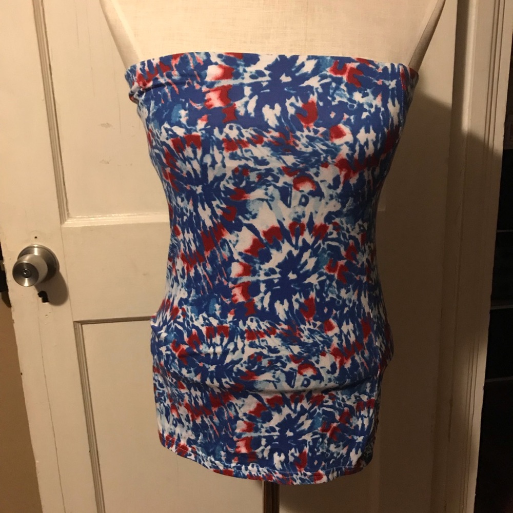Tie dyed tube top | Red white + blue | 4th of July